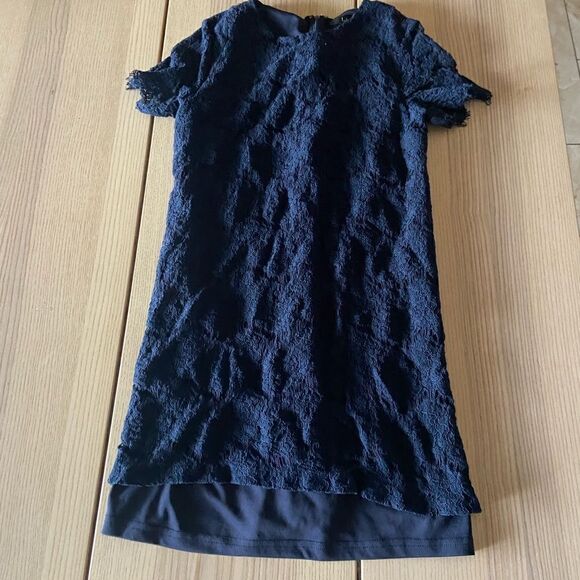Lulus “Take Me to Brunch Navy Blue Lace Shift Dress” Size M - Picture 3 of 7